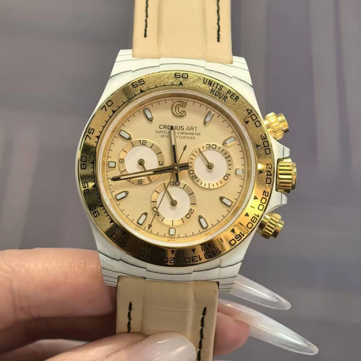 Canvas Strap Watch - CRONUSART Men Chronograph Watch 40mm Automatic