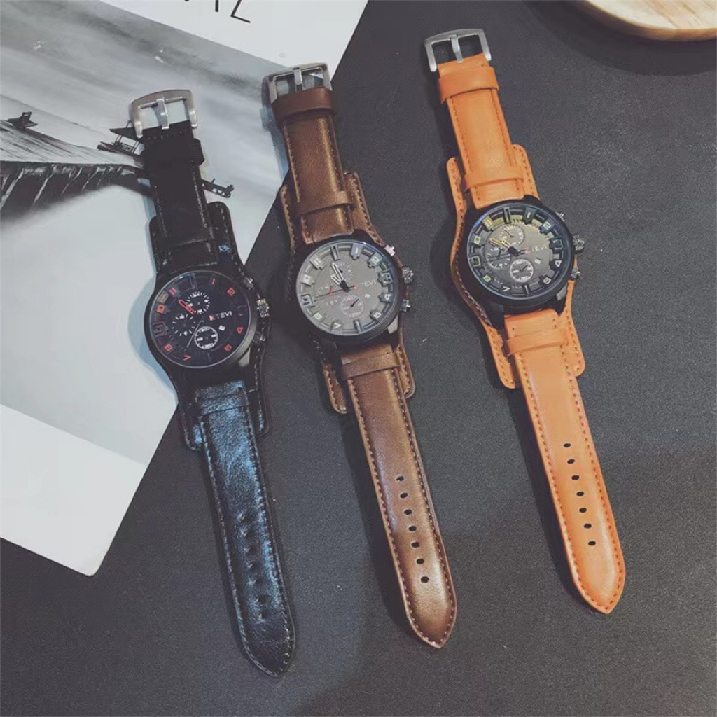 Retro Luxury Men Quartz Watch  - Leather Watch Band Men incelemesi ve fiyatı