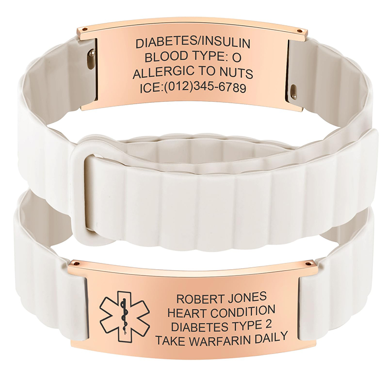 Custom Medical ID Bracelet for - Silicone Band Women incelemesi ve fiyatı