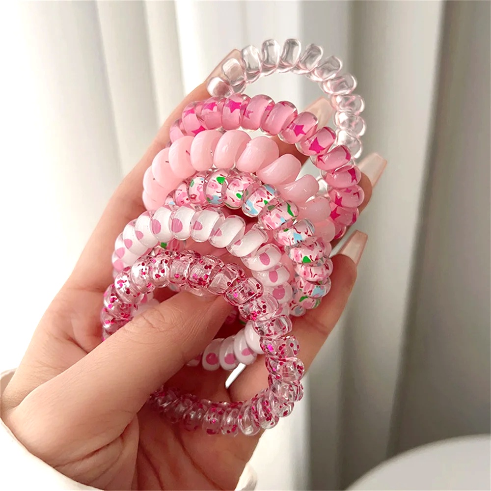 6pcs Sweet Cute Colorful Spira - Silicone Band Women incelemesi ve fiyatı