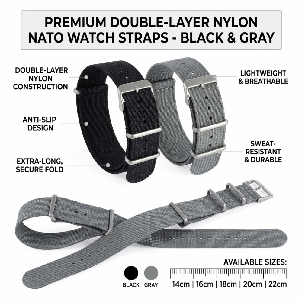 14/16/18/20/22mm NATO Watch Ba - Nato Strap Nylon incelemesi ve fiyatı