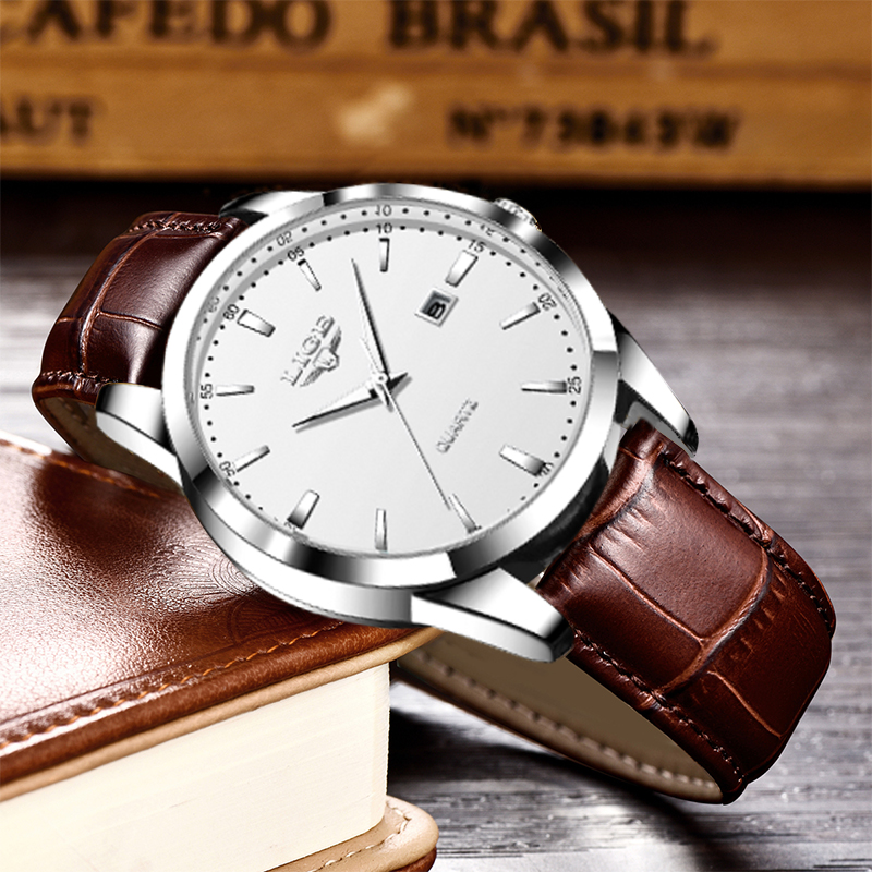 LIGE Man Watch Fashion Leather - Leather Watch Band Men incelemesi ve fiyatı