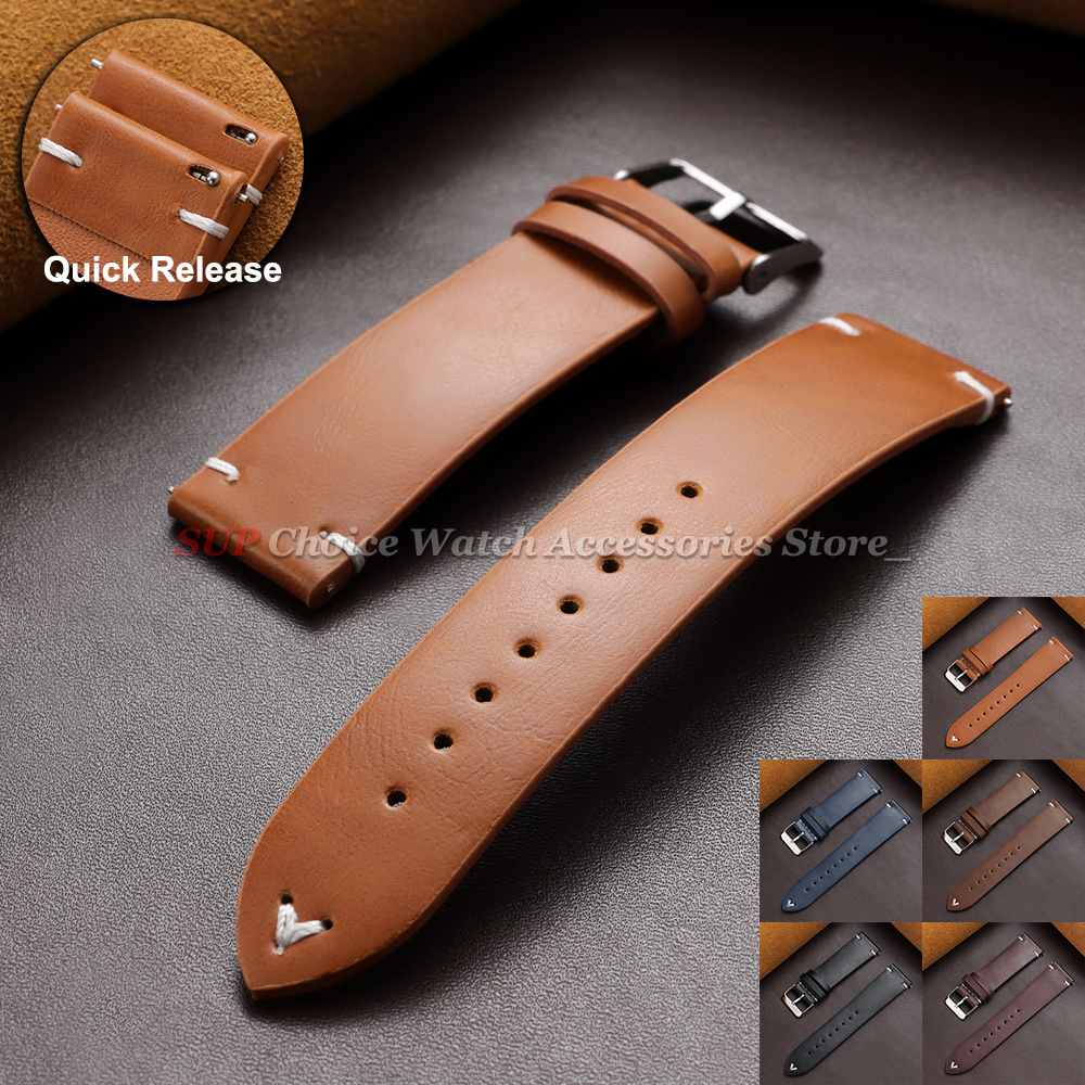 18mm 20mm 22mm Vintage Oil Wax - Leather Strap Quick Release incelemesi ve fiyatı