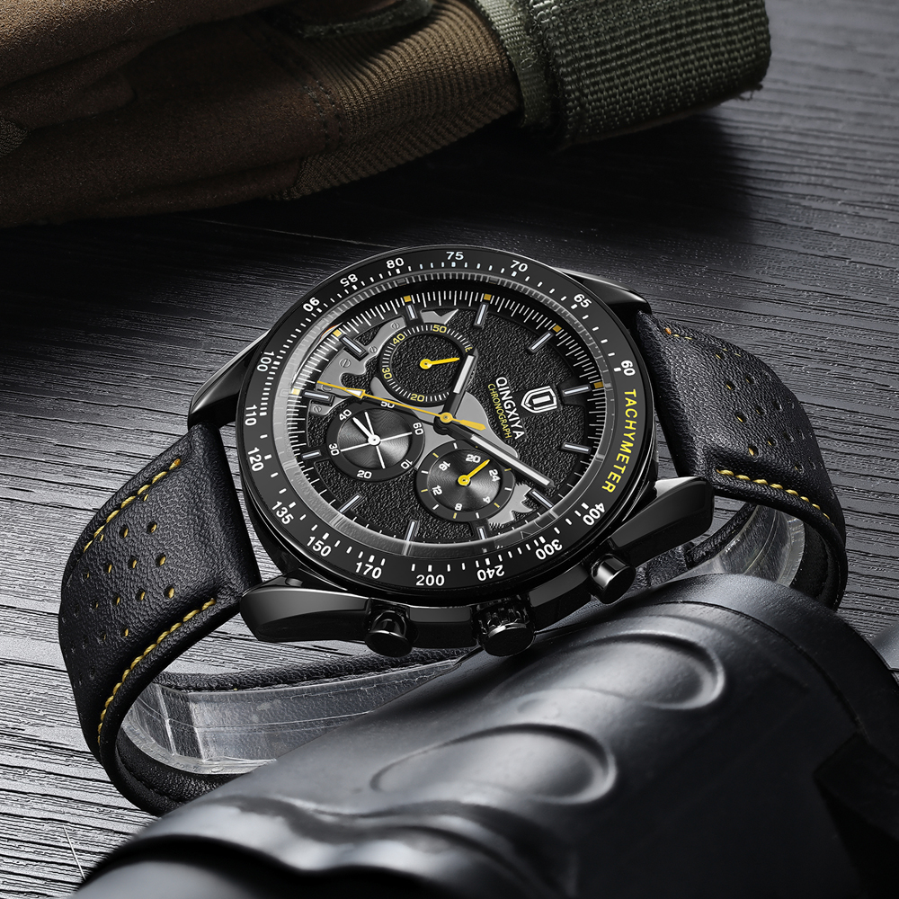 QINGXIYA Luxury Men's Watches  - Leather Watch Band Men incelemesi ve fiyatı