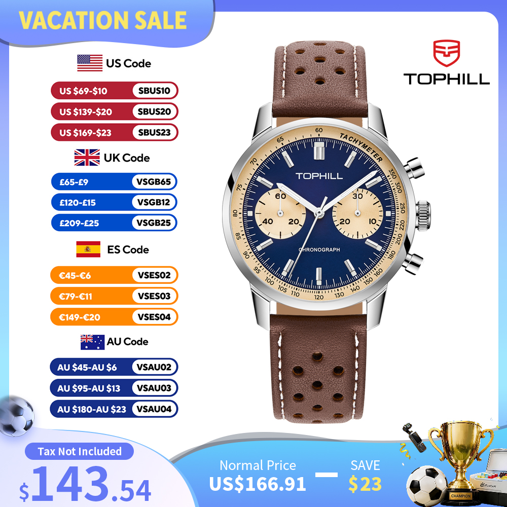 TOPHILL Vintage Racing Chronog - Tropic Strap Vintage incelemesi ve fiyatı