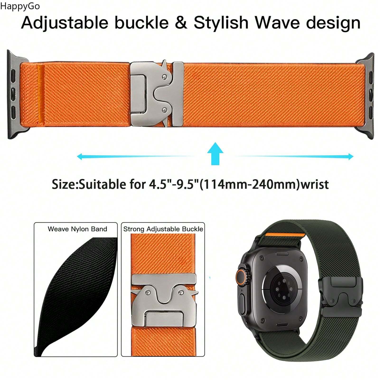 Wide Stretchy Nylon Wrist Stra - Parachute Strap Elastic incelemesi ve fiyatı