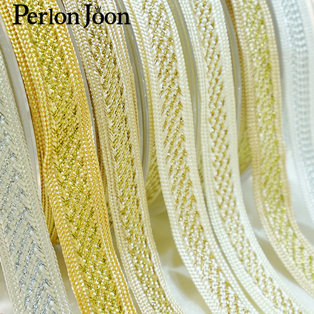 10yards/lot  gold thread polye - Perlon Strap Woven incelemesi ve fiyatı