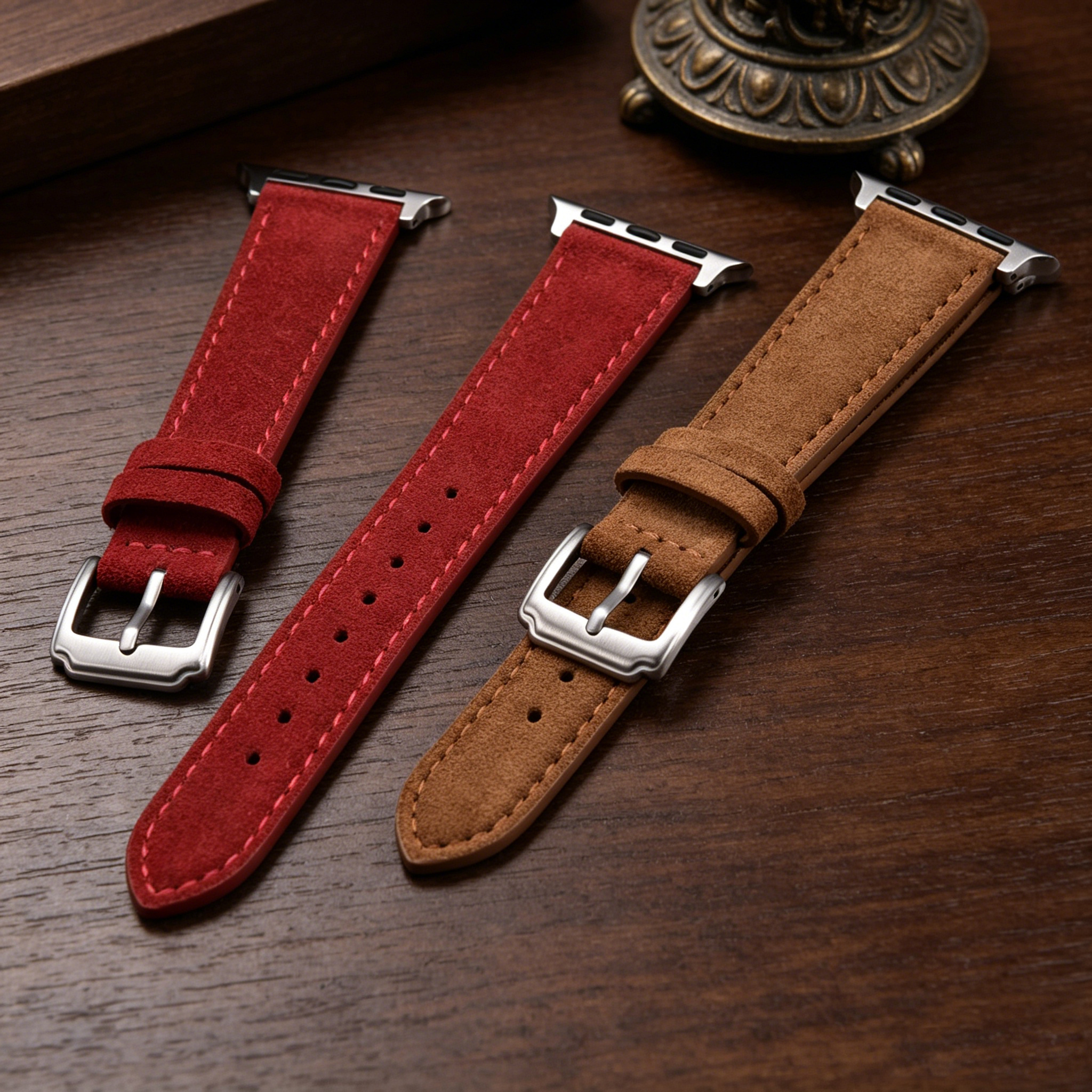 Brown Suede Leather Watch Band - Suede Strap Watch incelemesi ve fiyatı