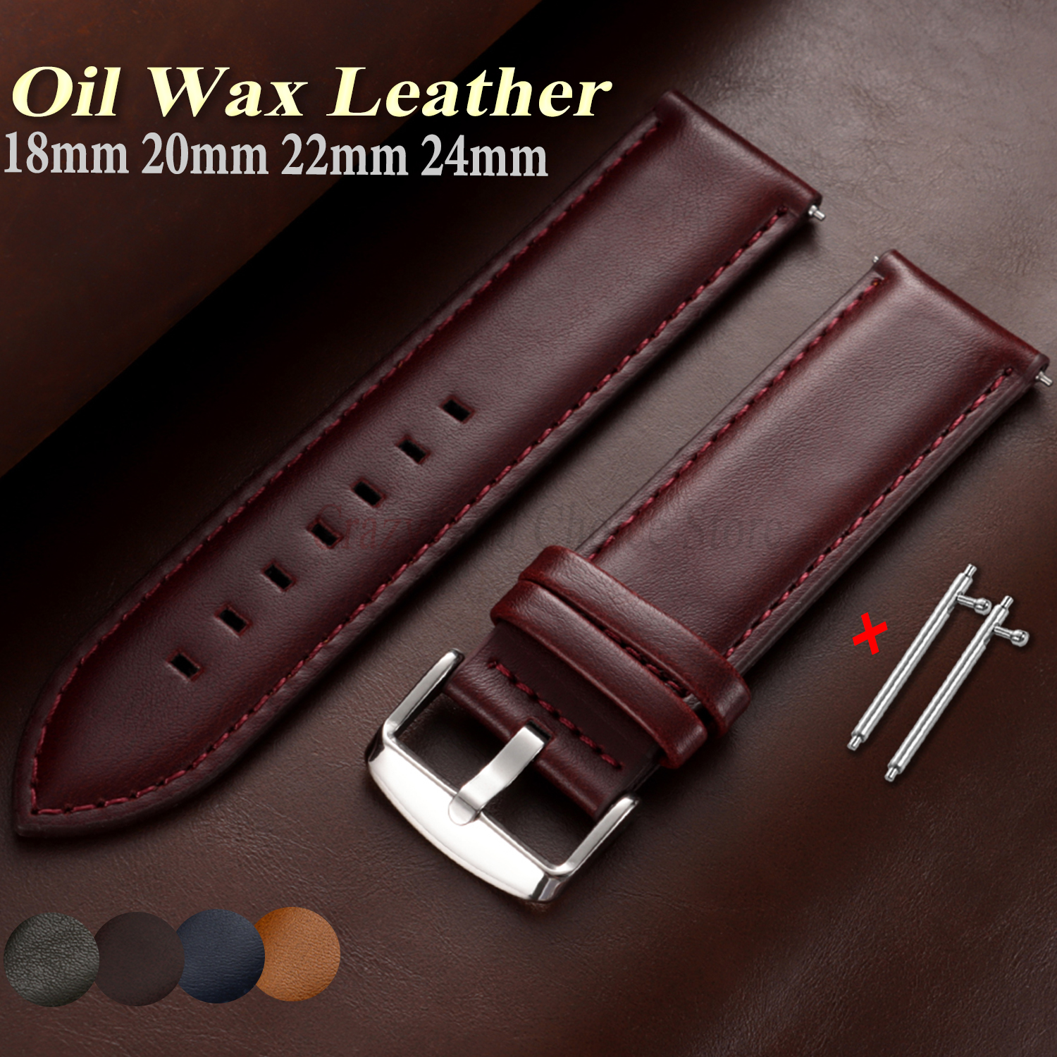 Oil Wax Cowhide Watch Band 18m - Leather Strap Quick Release incelemesi ve fiyatı