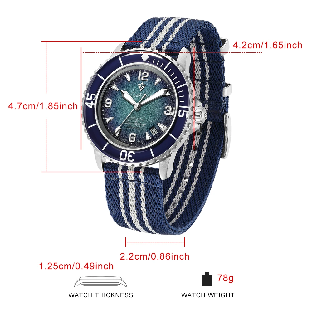 CADISEN Deep Explorer MIYOTA 8 - Canvas Strap Watch incelemesi ve fiyatı