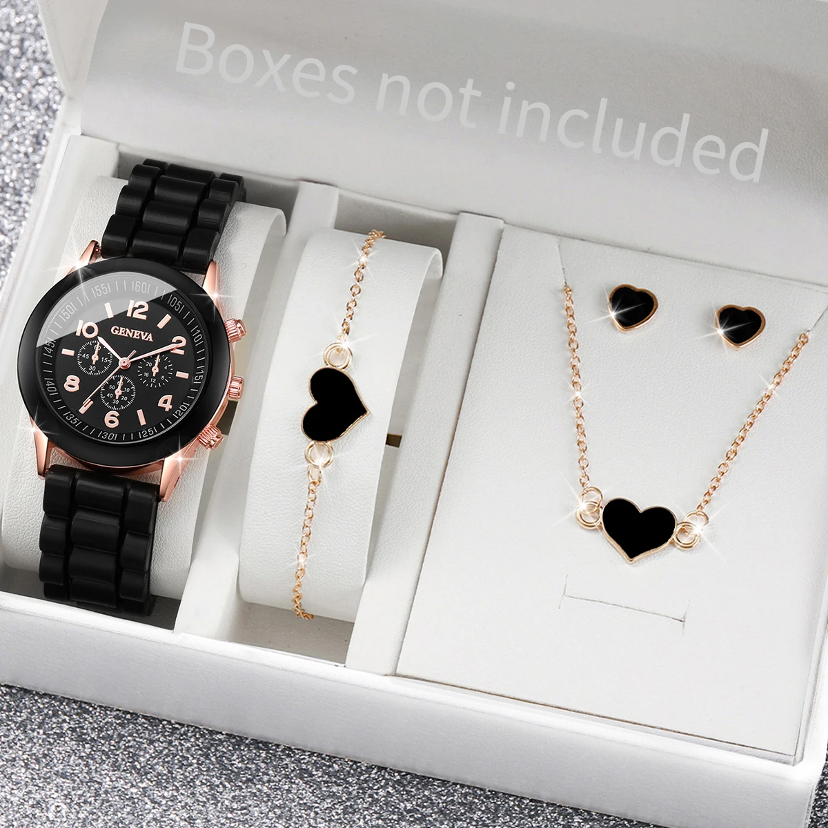 5/6PCS Fashion Women Watches C - Silicone Band Women incelemesi ve fiyatı