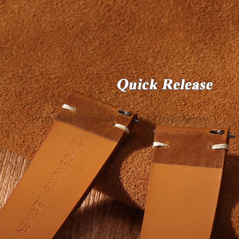 Handmade Retro Oil Wax Genuine - Leather Strap Quick Release incelemesi ve fiyatı