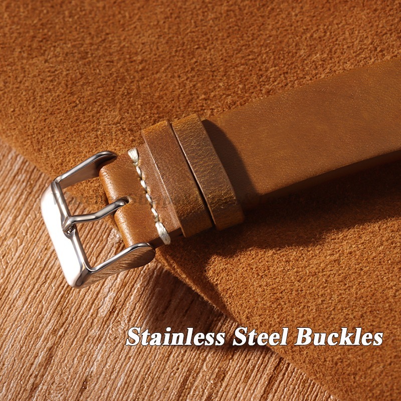 Handmade Retro Oil Wax Genuine - Leather Strap Quick Release incelemesi ve fiyatı