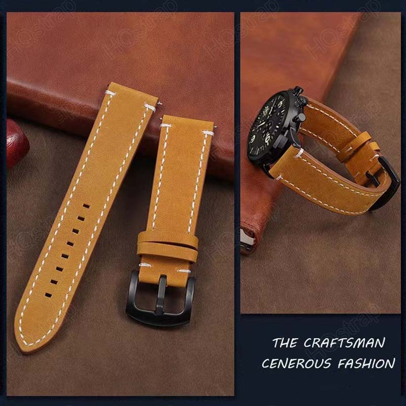 Retro Leather Watch Strap 18mm - Leather Strap Quick Release incelemesi ve fiyatı